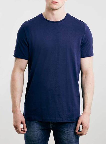 Topman Mens Blue Navy Slim Fit T-shirt