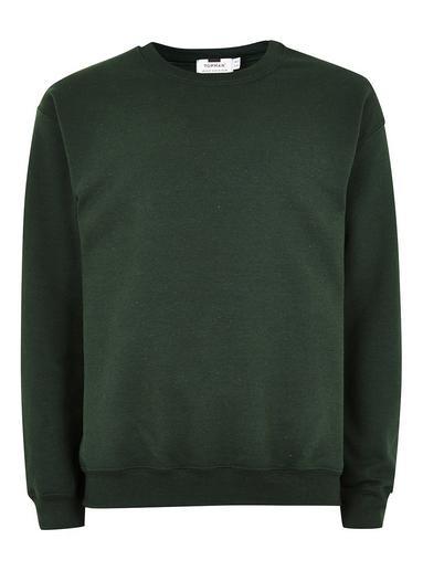 Topman Mens Dark Green Sweatshirt