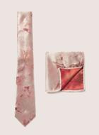 Topman Mens Pink Rose Tie And Pocket Square Set