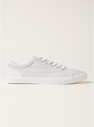 Topman Mens White Canvas Swiss Geo Print Sneakers