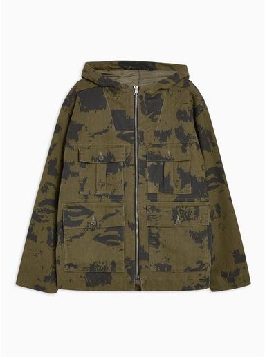 Topman Mens Brown Camouflage Print Short Overhead Parka