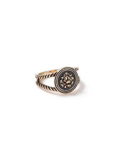 Topman Mens Black Lion Head Ring*