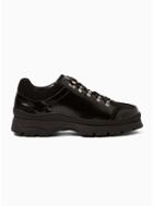 Topman Mens Black Leather Reed Hiker Shoes