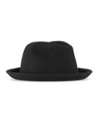 Topman Mens Black Wool Trilby Hat