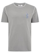 Topman Mens Grey Gray Embroidered Cactus T-shirt