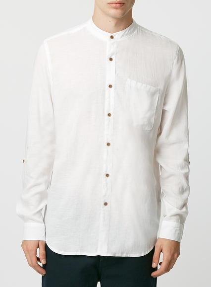 Topman Mens Nana Judy White Linen Shirt