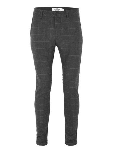 Topman Mens Grey Charcoal Gray Check Spray On Pants