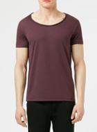 Topman Mens Red Burgundy Scoop Neck T-shirt