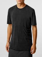 Topman Mens Lux P8 Black Cupro Pocket T-shirt
