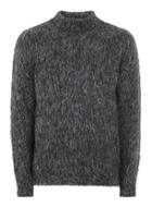 Topman Mens Grey Charcoal Gray Mohair Turtle Neck Sweater