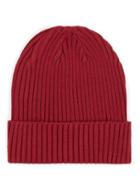 Topman Mens Bright Red Ribbed Beanie