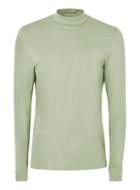 Topman Mens Light Green Mini Roll Neck Long Sleeve T-shirt