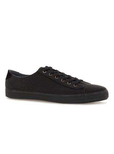 Topman Mens Black Pu Lace Sneakers