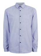 Topman Mens Blue Navy Puppytooth Slim Fit Dress Shirt