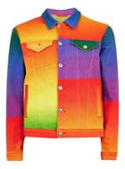 Topman Mens Multi Rainbow Denim Jacket
