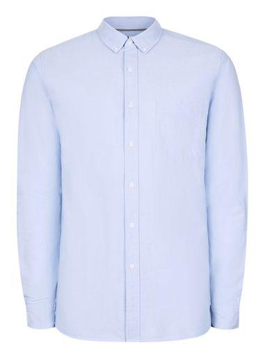 Topman Mens Blue Button Down Oxford Shirt