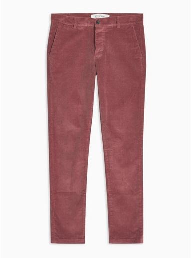 Topman Mens Pink Skinny Corduroy Trousers