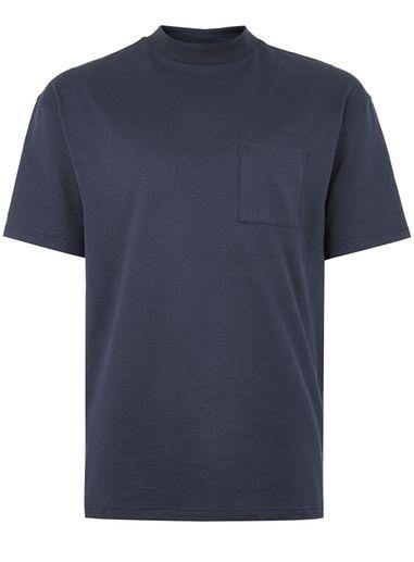 Topman Mens Navy Turtle Neck Oversized T-shirt