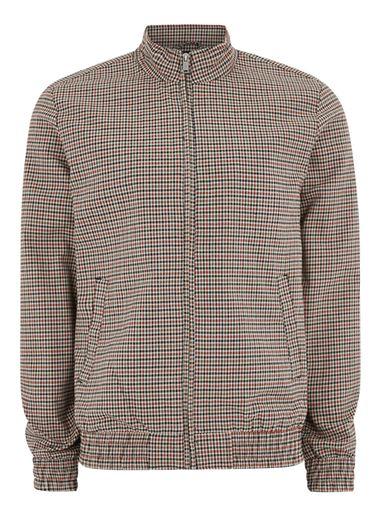 Topman Mens Multi Check Harrington Jacket