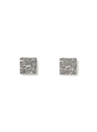 Topman Mens Silver Look Square Earrings*