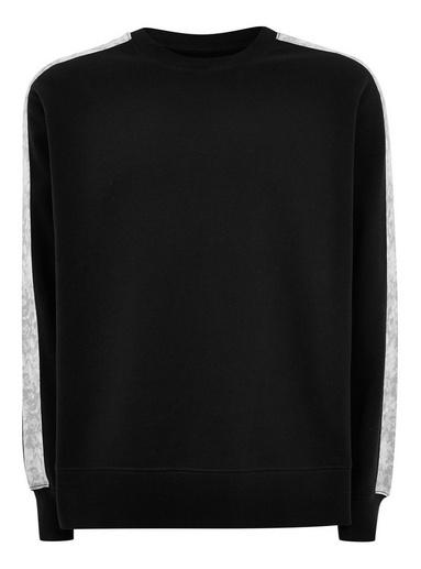 Topman Mens Grey Black Taped Sweatshirt