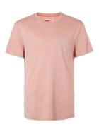 Topman Mens Salmon Pink Marl Pocket Crew Neck T-shirt