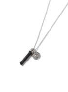 Topman Mens Silver Look And Black Pendant Necklace*