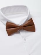Topman Mens Brown Tan Leather Look Bow Tie