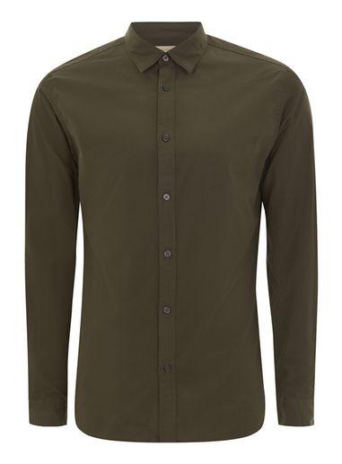 Topman Mens Green Selected Homme Khaki 'louis' Shirt