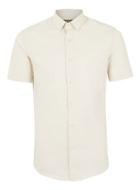 Topman Mens Brown Stone Stretch Skinny Fit Short Sleeve Dress Shirt