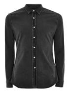 Topman Mens Grey Gray Stretch Skinny Denim Shirt