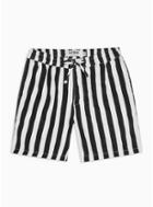 Topman Mens Multi Black And White Stripe Pull On Shorts