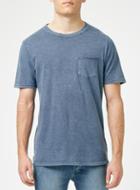 Topman Mens Blue Wash Step Hem T-shirt