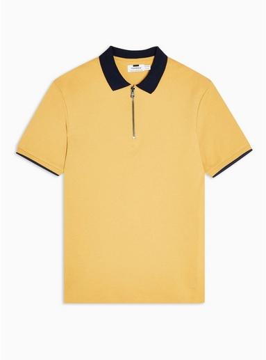 Topman Mens Beige Interlock Polo