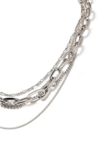 Topman Mens Silver Multi Row Necklace*