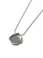 Topman Mens Silver Look Spinner Coin Pendant Necklace*