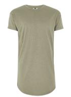 Topman Mens Khaki Longline T-shirt