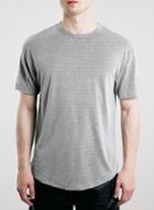 Topman Mens Mid Grey Grey Oversized Nas Rib T-shirt