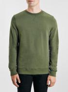 Topman Mens Green Khaki Classic Sweatshirt