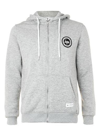 Topman Mens Hype Grey Zip Hoodie*