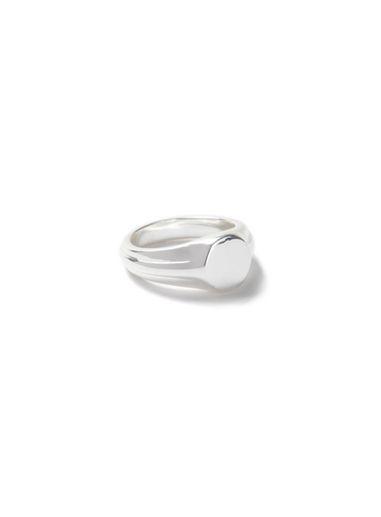 Topman Mens Silver Look Signet Ring*