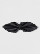 Topman Mens Black Pointed Leather Bow Tie*