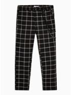 Topman Mens Black And Yellow Check Trousers With Chain