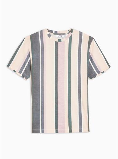 Topman Mens White Muted Pastel Stripe T-shirt