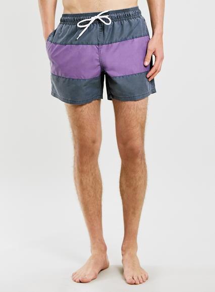 Topman Mens Black Acid Wash Stripe Shorts
