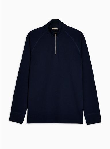 Selected Homme Mens Selected Homme Navy Zip Jake Organic Cotton Sweatshirt