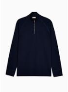 Selected Homme Mens Selected Homme Navy Zip Jake Organic Cotton Sweatshirt