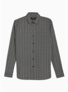 Topman Mens Black Ditsy Polka Dot Stretch Skinny Shirt