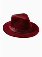 Topman Mens Red Burgundy Fedora Hat