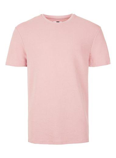 Topman Mens Pink Ottoman Textured T-shirt